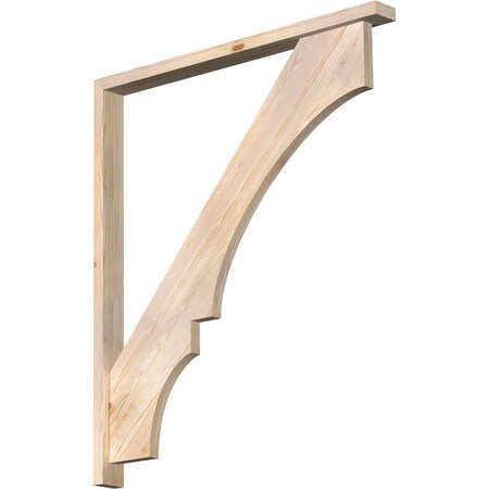 Ekena Millwork Balboa Block Smooth Bracket w/ Offset Brace, Douglas Fir, 3 1/2"W x 42"D x 48"H BKT0402X42X48BOA05SDF